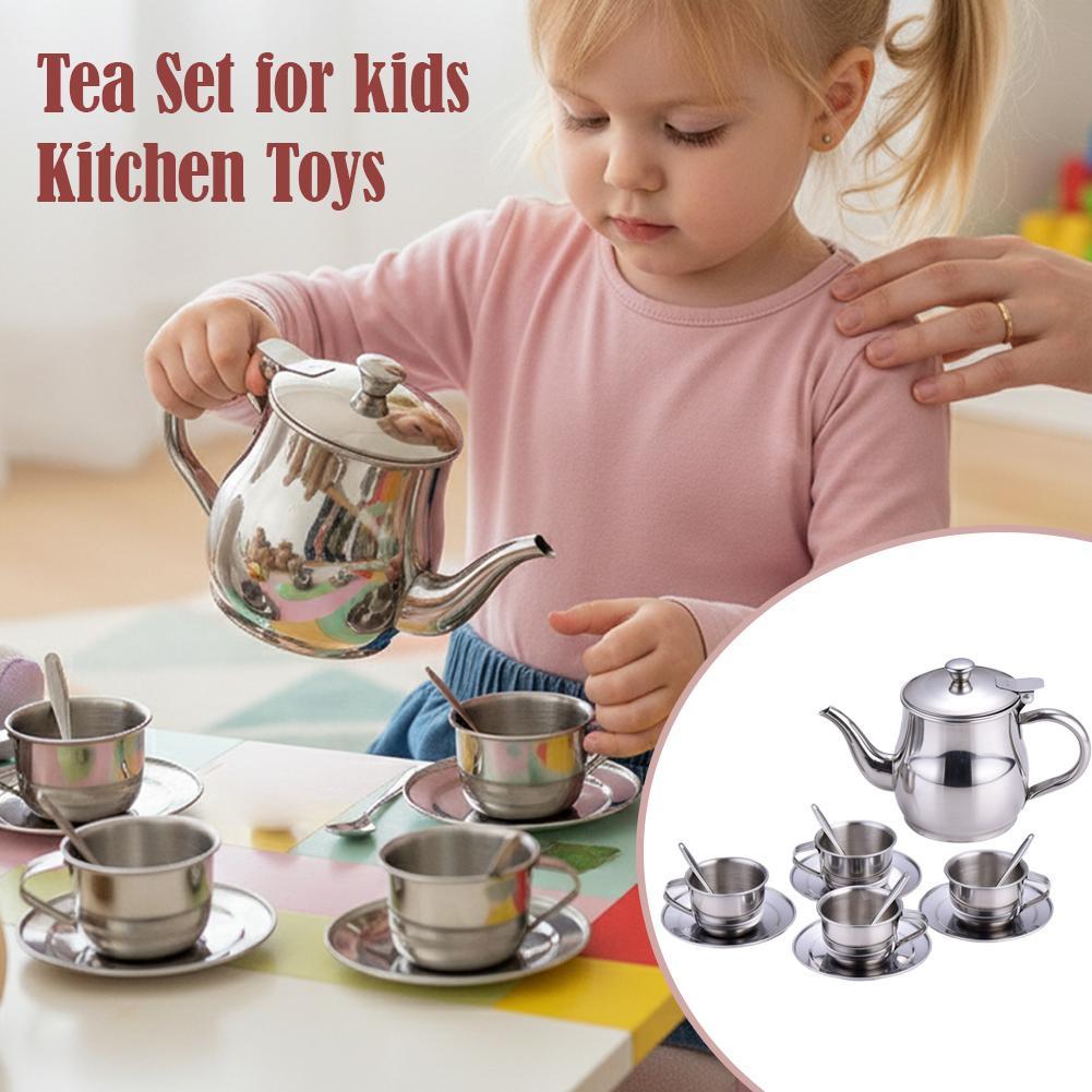 Kids Toys Kitchen Set - Детский чайный набор из нержавеющей стали